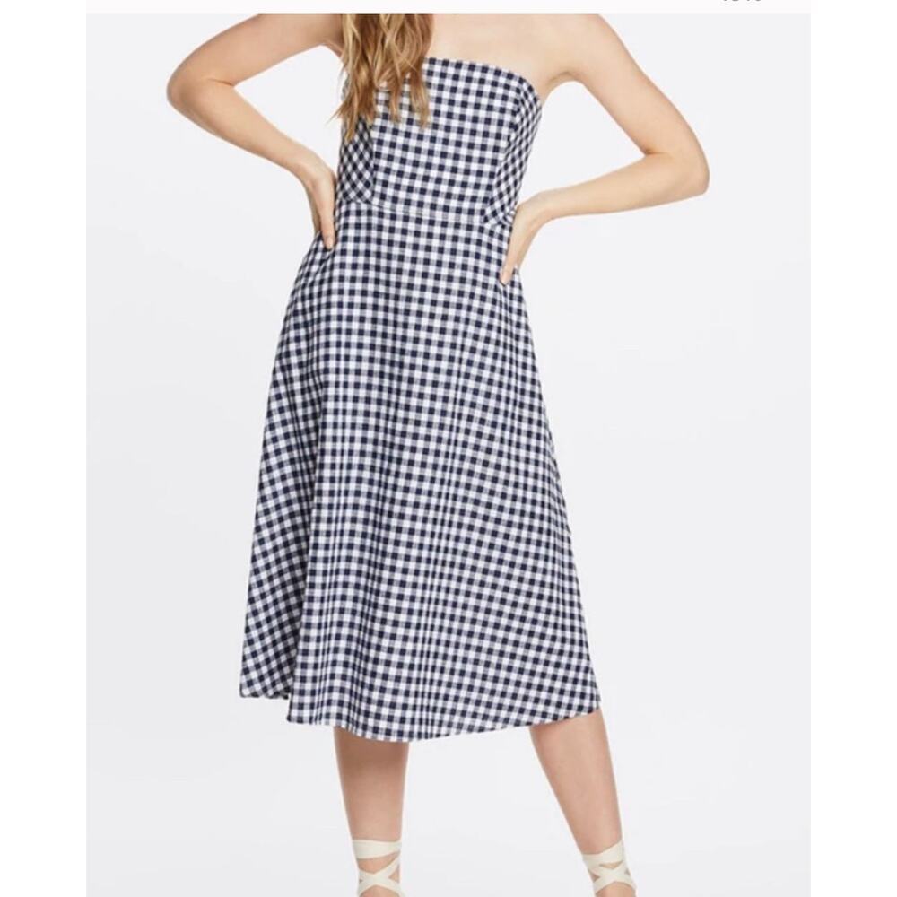 Draper James Strapless Gingham Dress NWOT Size 12